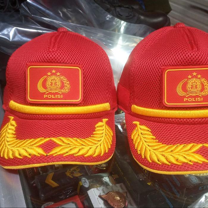 topi merah pamen pelatih/pengasuh polri
