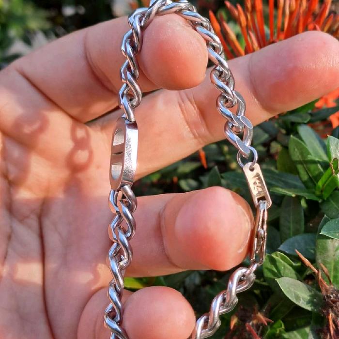 Gelang Rantai CD Logo Silver Stainless Steel