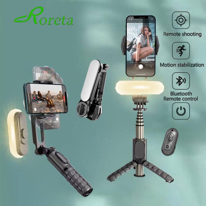 Wireless Bluetooth Selfie Stick Tripod Handheld Gimbal Stabilizer Monopod With Fill Light Shutter fo