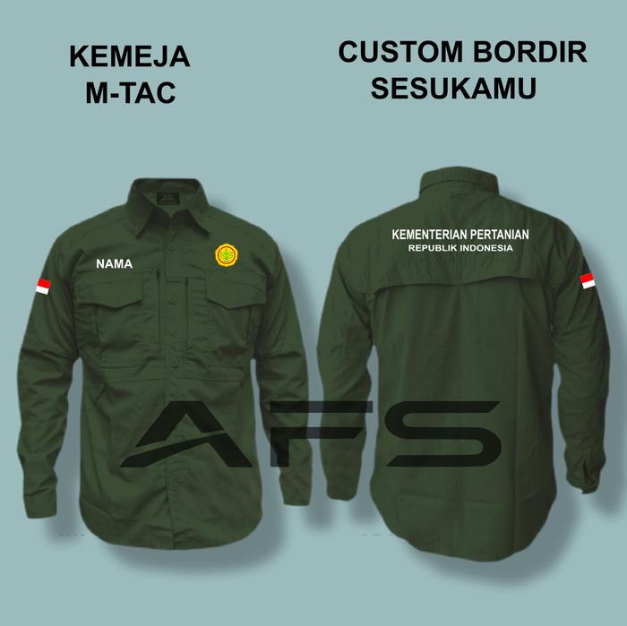 SERAGAM DINAS KEMENTERIAN PERTANIAN  kemeja custom bordir kmeja tactical Kemeja Lengan Pendek Kemeja