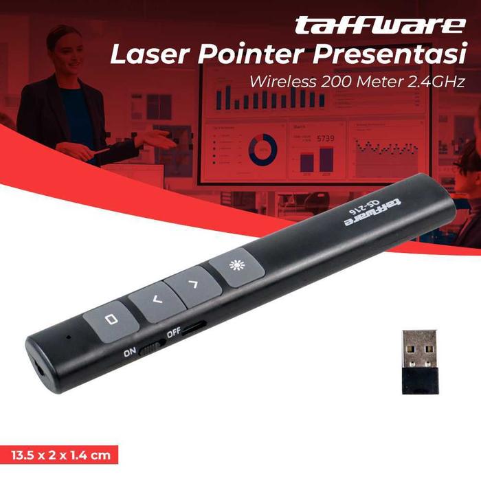 Laser Pointer Presentasi Power Point Wireless USB Pen Remote Merah Red Remote Control 2.4GHz