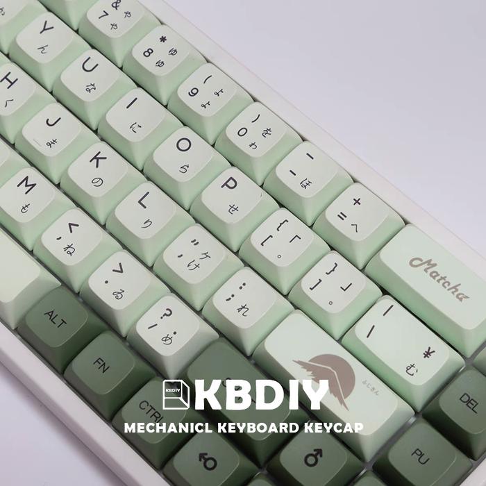 KBDiy 124 Keys/Set PBT Keycap XDA Profile Japanese Matcha Key Caps