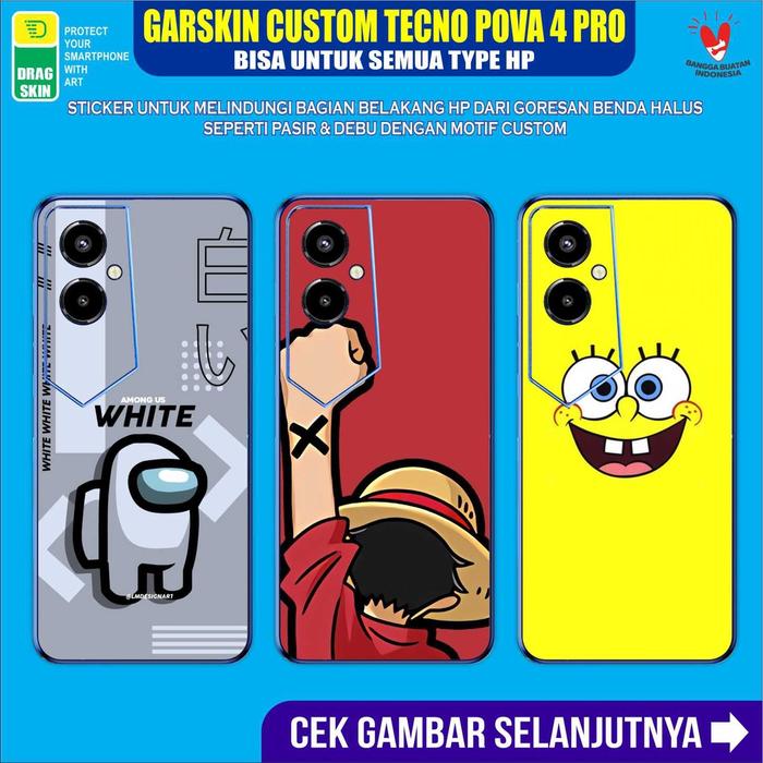 Sticker Garskin Skin Custom Tecno POVA 4 4Pro pro Neo 2 Bisa Custom Gambar Sendiri