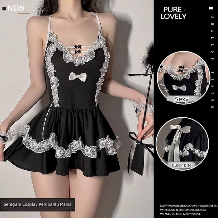 Cosplay Ukuran Jumbo Kostum Cute Maid Outfit Japanese Lolita Dress 780