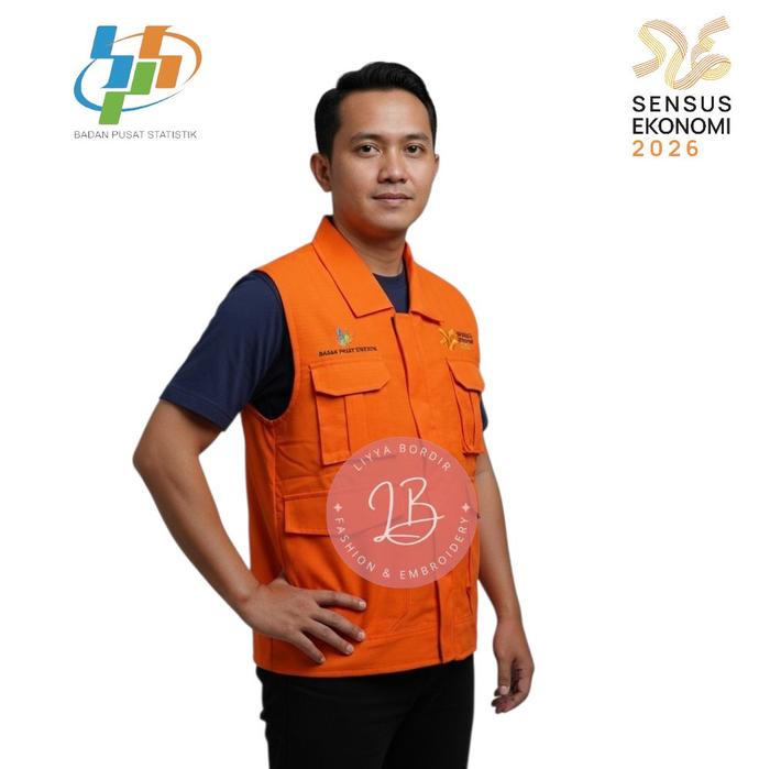 Rompi Sensus ekonomi Rompi BPS SE 2026 earna Orange Bordir Komputer