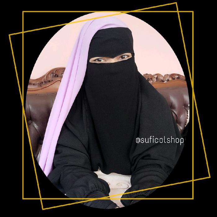 cadar niqab vivy UNGU MUDA cat eye siffon arab 2 warna