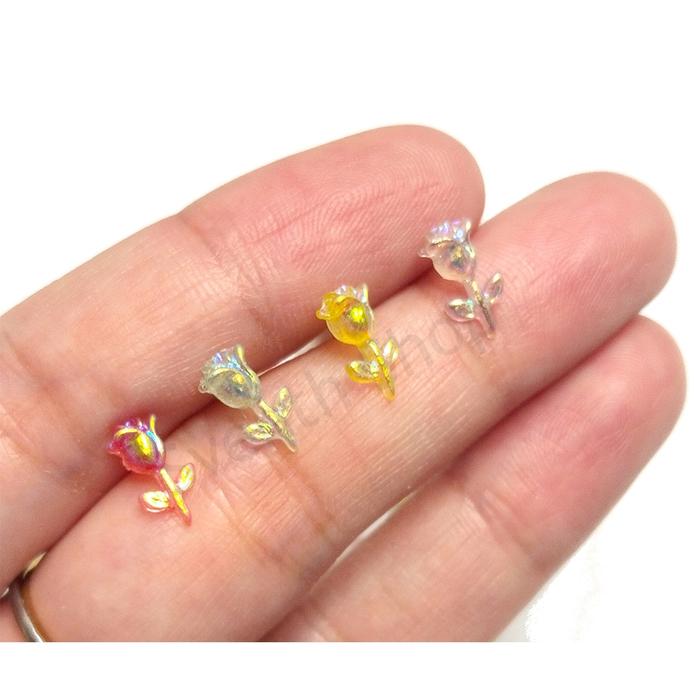 Anting Plastik Bunga Tulip Kaca