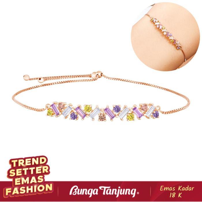 GELANG SERUT BAGUETTE RAINBOW - SDW GOLD - EMAS 18K - BUNGA TANJUNG GOLD