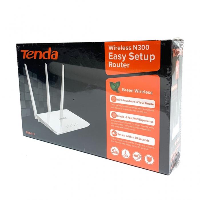 Tenda F3 N300 Wireless Wi-Fi Router with High Power 5dBi Antennas