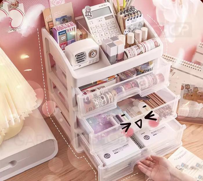Rak kosmetik Laci Kosmetik Plastik 3 Susun - Rak Makeup Organizer bedola