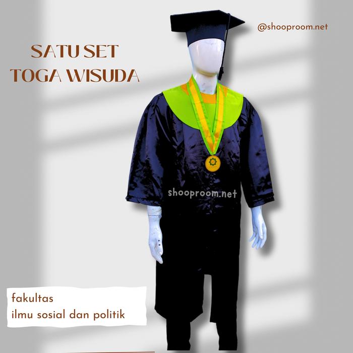 (SATU SET) TOGA WISUDA UINSA - FAKULTAS ILMU SOSIAL DAN POLITIK - KAIN SATIN (kalung bulat)