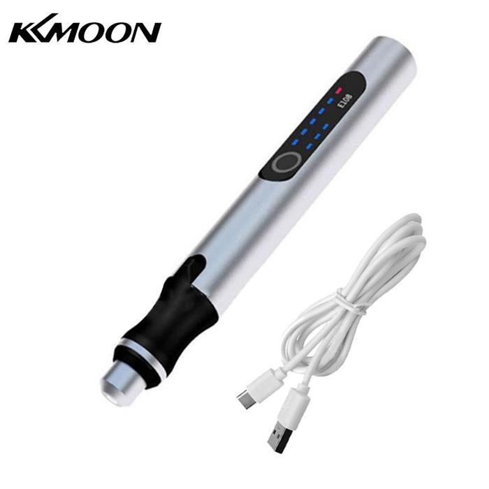 KKmoon Pena Ukir Bor Elektrik Mini, Pena Ukir Portabel Mini, L-ED