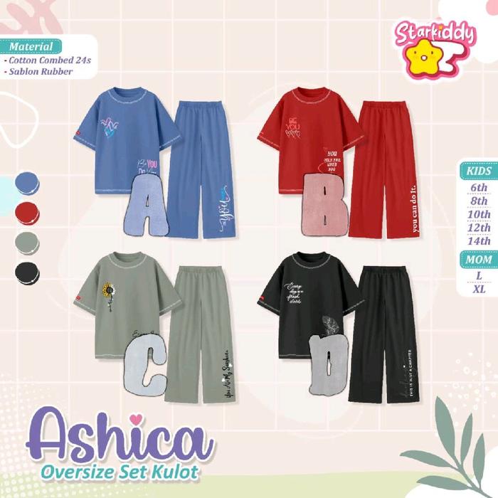 oversize set kulot ashica | set kulot anak dan dewasa | set kulot couple