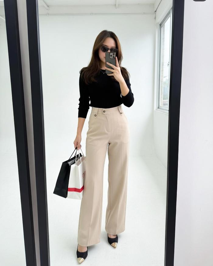 TURSAWEAR Celana Panjang Wanita Formal Celana Kulot Highwaist BootCut Loose Pants Trousers Kerja Kan