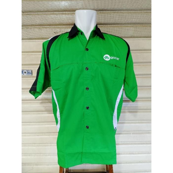 ready... Kemeja GOCAR Seragam Gocar Kombinasi Lengan Pendek