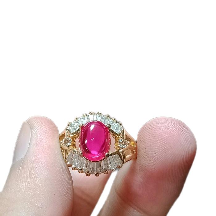 Batu Cincin Merah Siam Ros Pria dan Wanita Kualitas Terbaik Siap Pakai Dengan Desain Elegan dan Deta