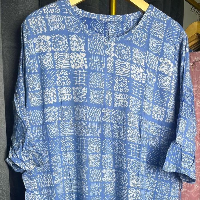 DASTER MOTIF BIRU MUDA CLEARANCE SALE