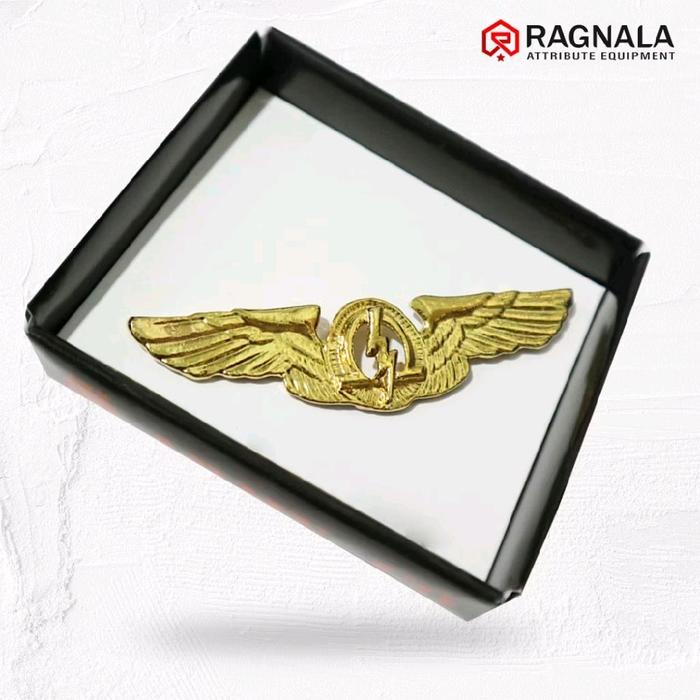 Pin Emblem Elektro Untuk TNI AU / Wing Brevet Elektro Gold