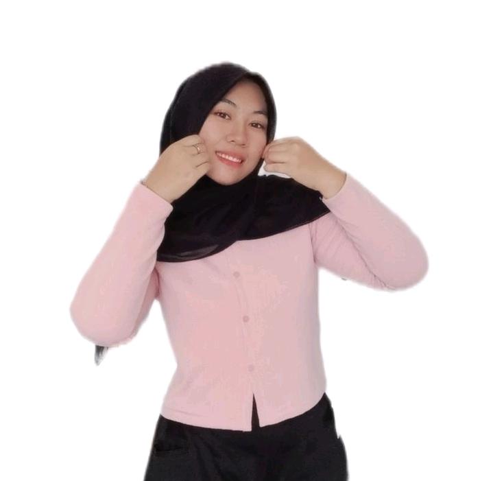 baju atasan key cizi bahan knit crop top lengan panjang Wanita Cardigan Tebal