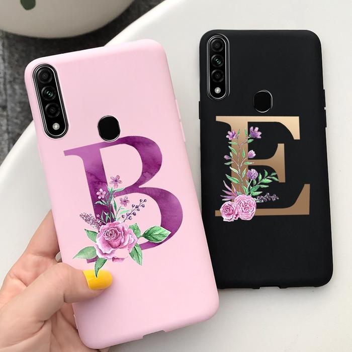For OPPO A31 2020 Case Popular Letters Alphabet Shockproof Soft