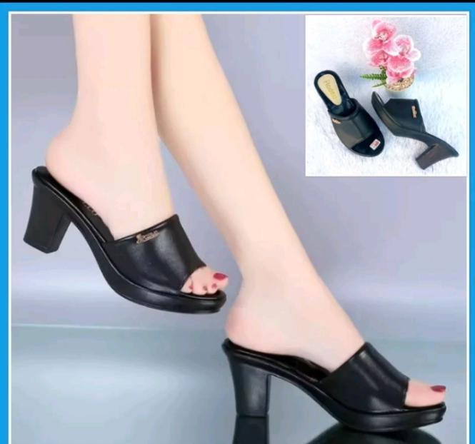 Fladeo Sandal Wanita High Heels Premium 7 cm Slop Bling-Bling Terbaru Jinjit Pesta Sendal Fladeo Sho