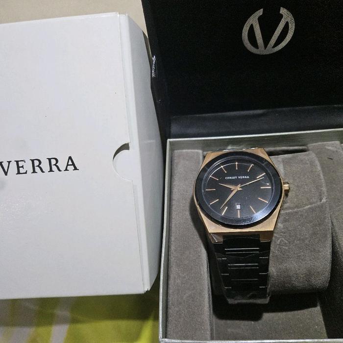 Jam tangan pria Christ Verra cv 10985g-18 BLK Original