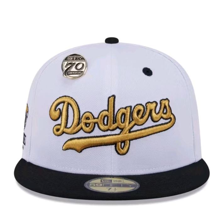 New Era Topi 59Fifty Day 70th Anniversary Los Angeles Dodgers Putih 5950 Fitted Cap 100% Original Re