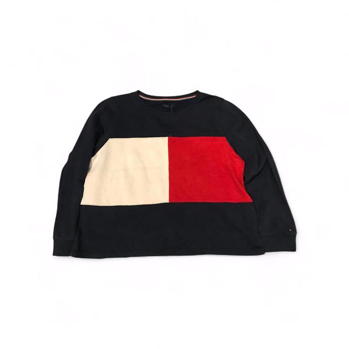 Vintage Tommy Hilfiger Big Logo Navy blue Crewneck  Size Xxl  Pxl 63 x 63 cm   Fast Response