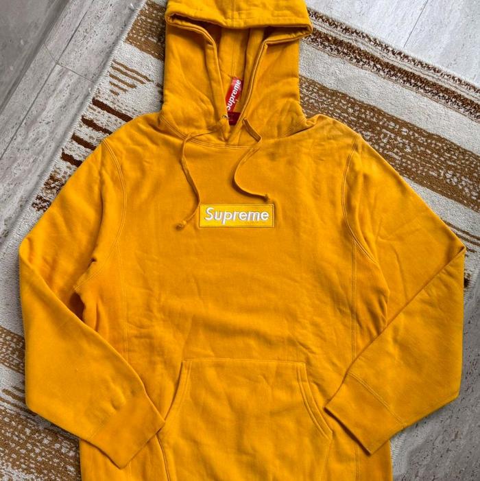 Hoodie Supreme Box Logo Yellow