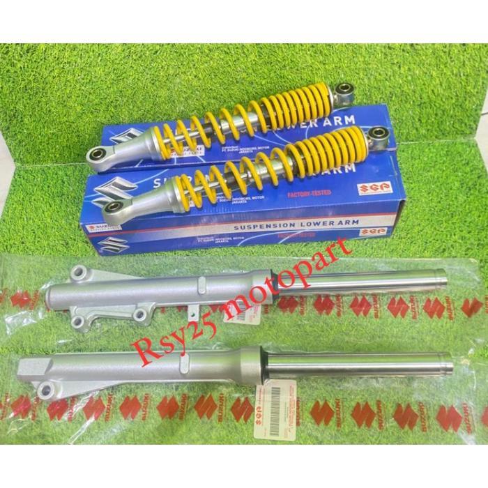 PAKET SHOCKBREAKER+AS SHOCK TABUNG SUZUKI SMASH 110 NEW SMASH TITAN SHOGUN 125 KUNING