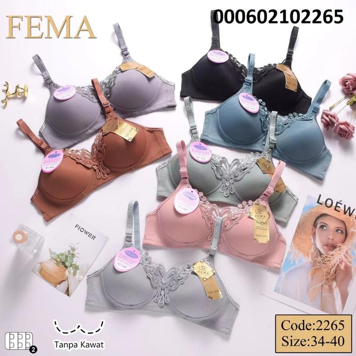 BRA BH BUSA TANPA KAWAT FEMA 2266 2265 202 885 KUPU KAIT 2 CUP A  SIZE 34-40