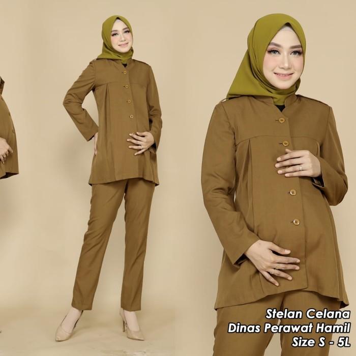 Diskon seragam dinas Pemda hamil baju kantor Pemda bumil baju khaki