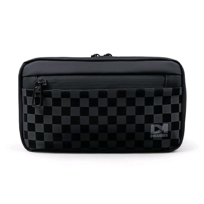 [Itjen] Handbag Pria Original DM Tas Selempang Bahan Dolby Lotto Anti Air Slingbag Hitam