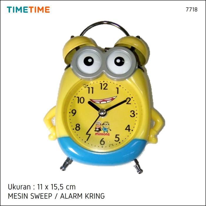 Jam Weker Motif Minion Beker Meja KRING FREE BATERAI 7718