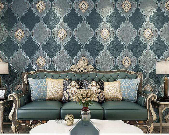Classic fashion European living room non-woven TV background wall