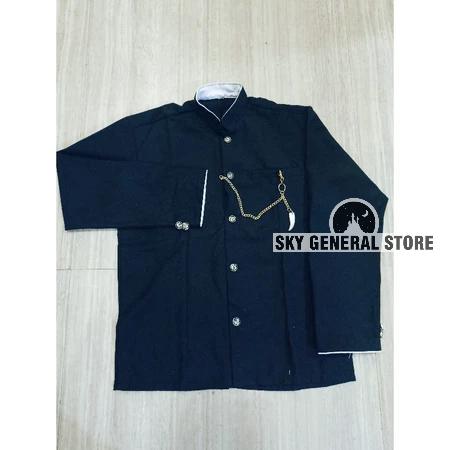 [TERBARU] Atasan Baju Basofi Pria Dewasa Adat Jawa Timur Warna Hitam Plus Rantai