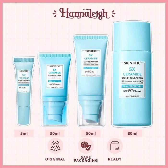SKINTIFIC - 5X Ceramide Serum Sunscreen SPF 50 PA++++ 30ml dan 80ml