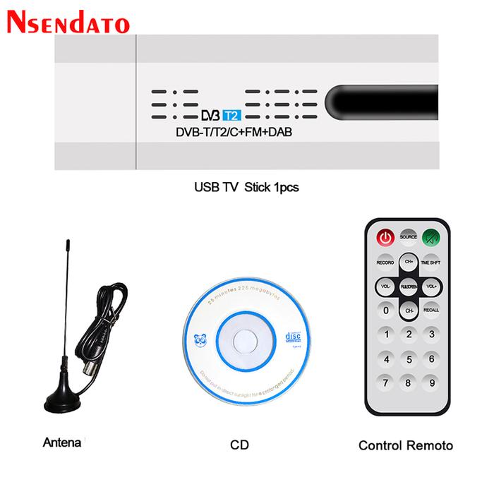 Digital Satellite DVB-T2/T DVB-C USB 2.0 TV Tuner Stick HDTV Receiver
