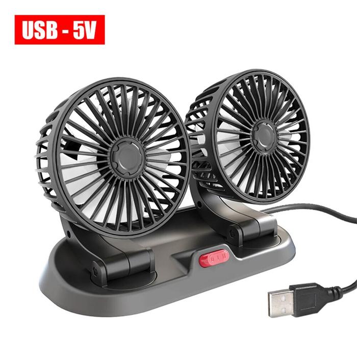5V 12V 24V Car Fan Cooling Car Fan Dual Head Usb Car Fan 2 Speeds