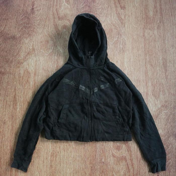 Crop Hoodie Nike Tech Hitam Original