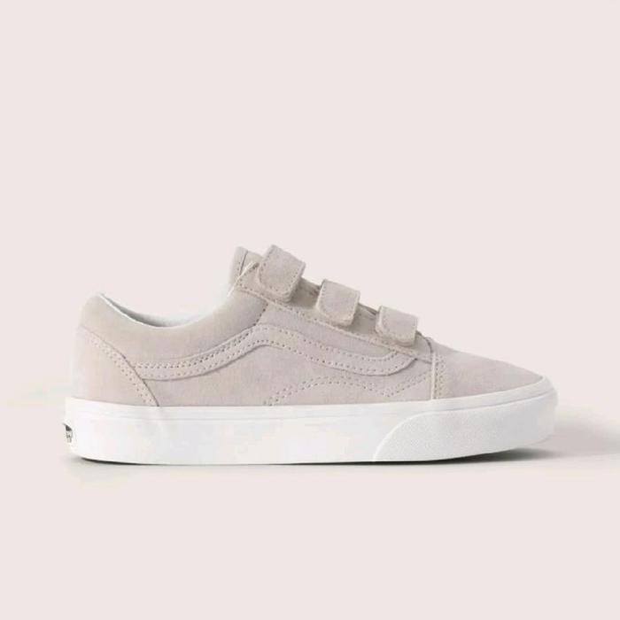 VANS OLDSKOOL CLASSIC VELCRO COLLEGE MUSHROOM ORIGINAL RESMI