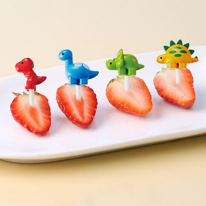 Children Cartoon Fruit Fork Plastic Animal Fruit Fork Picks Mini