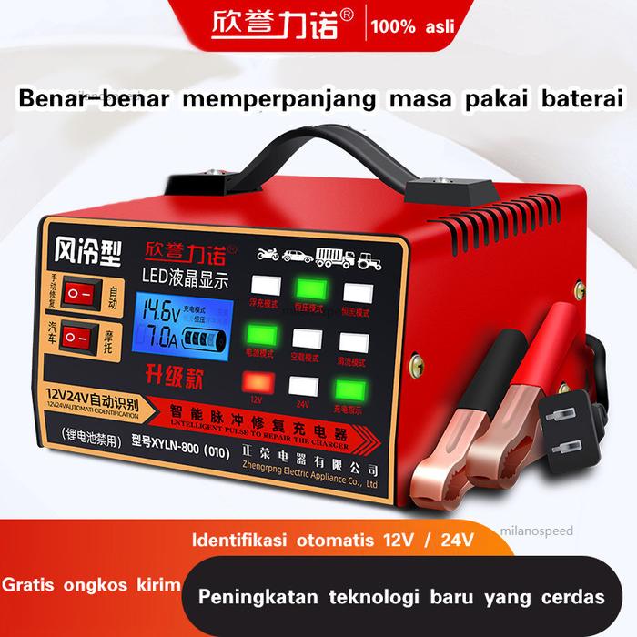 800A Aki Charger Aki Motor Dan Mobil Otomatis Accu Kering Dan Basah Lead Acid Battery Charger Auto C