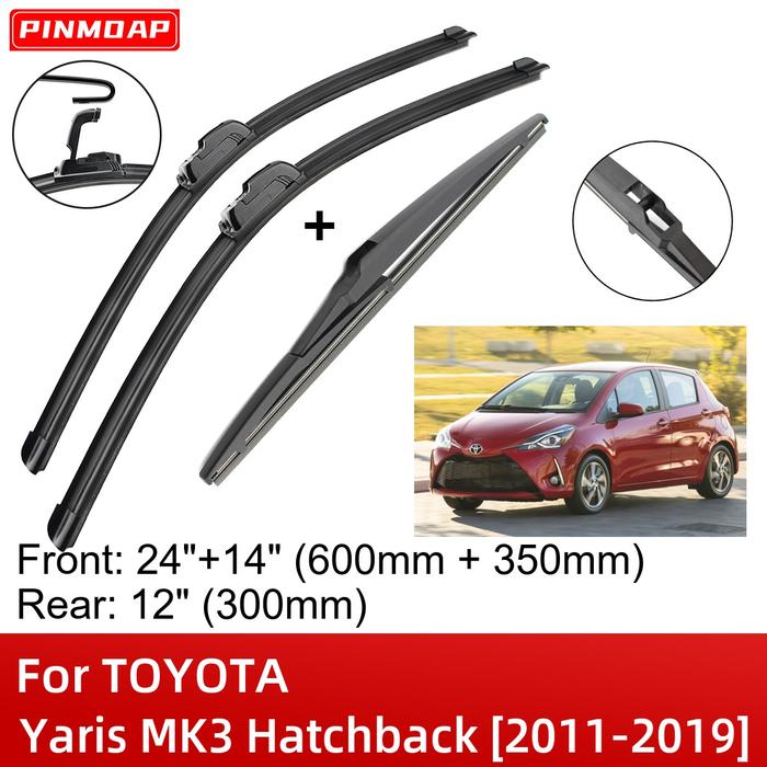 Untuk TOYOTA Yaris MK3 Hatchback 2011-2019 24 "+ 14" + 12 "Depan