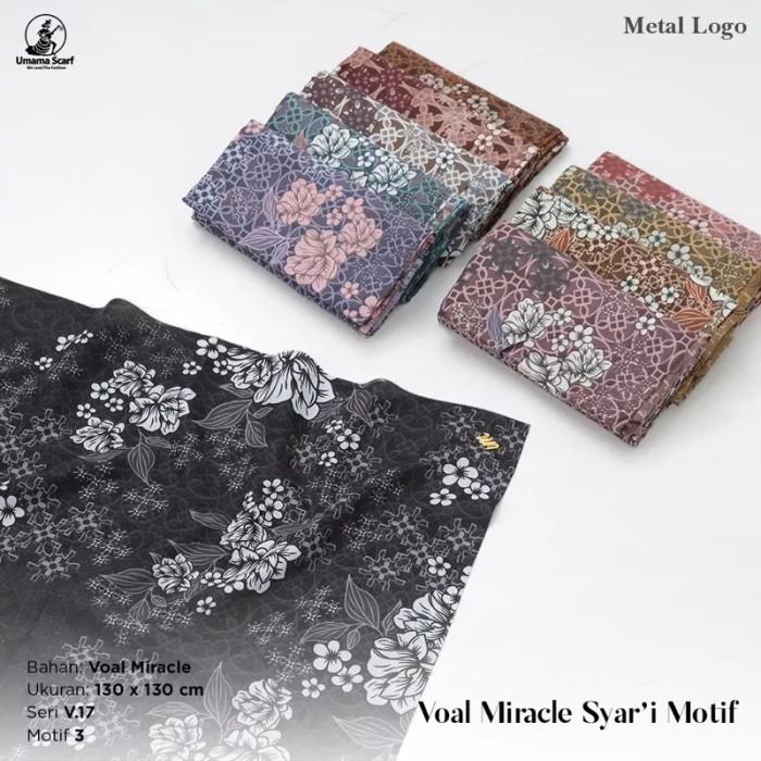 V♪Gz Segiempat Voal Miracle Syari Jilbab Umama Kerudung Segi4 Jumbo Motif Y❤Uc