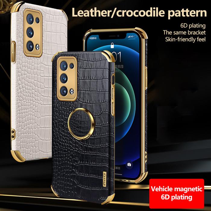 Luxury Magnetic Holder Leather Phone Case For Oppo Reno 6 5 4 Pro A53