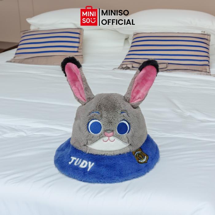 MINISO X Disney Topi Plush Bucket Zootopia Collection Karakter Lucu Lembut untuk Anak dan Dewasa Bah