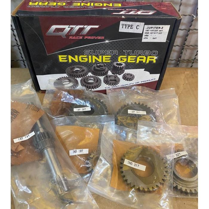 GIGI RASIO TRANSMISI GEAR SET QTT KLX DTRACKER NINJA 2T FIZ R SATRIA FU FORCE 1 FOSWAN FIZR F1ZR JUP