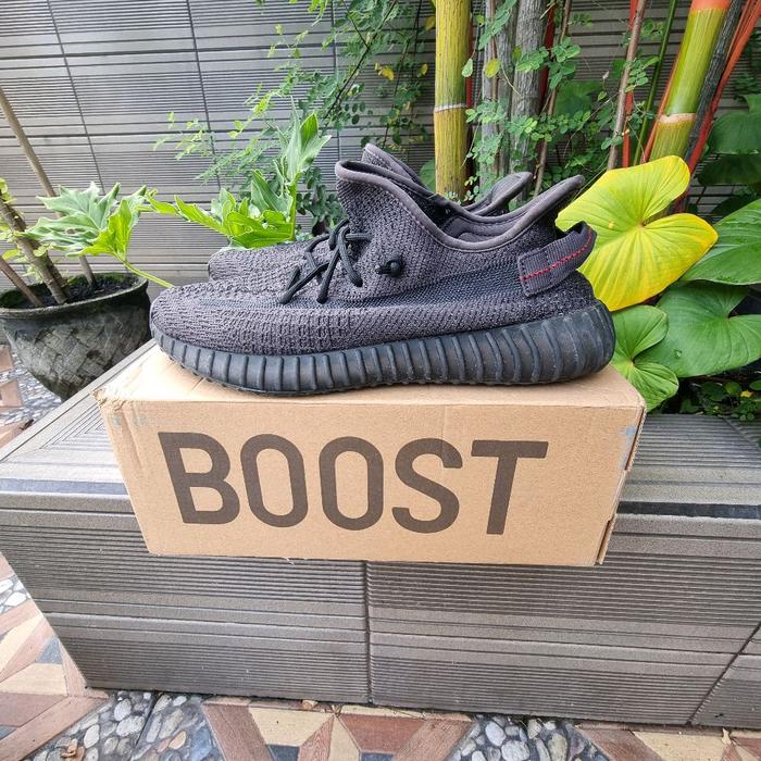Yeezy 350 Boost V2 Black Static Full Reflective Original Sepatu Sneakers Pria