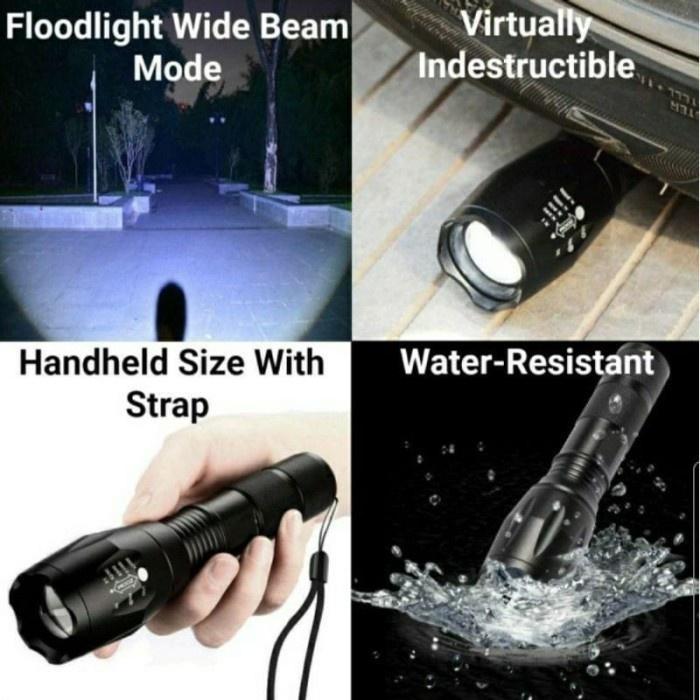 XM-L2 Senter Super Terang 8000 Lumens Senter Zoom Senter Camping ACC